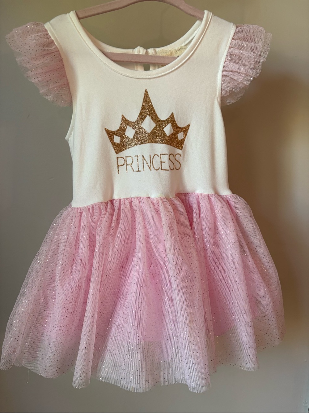 btween White & Pink "Princess" Tulle Dress with Gold Crown